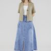 Women The Editor's Market Jeans | Aarona Denim Skirt Stone Wash Blue