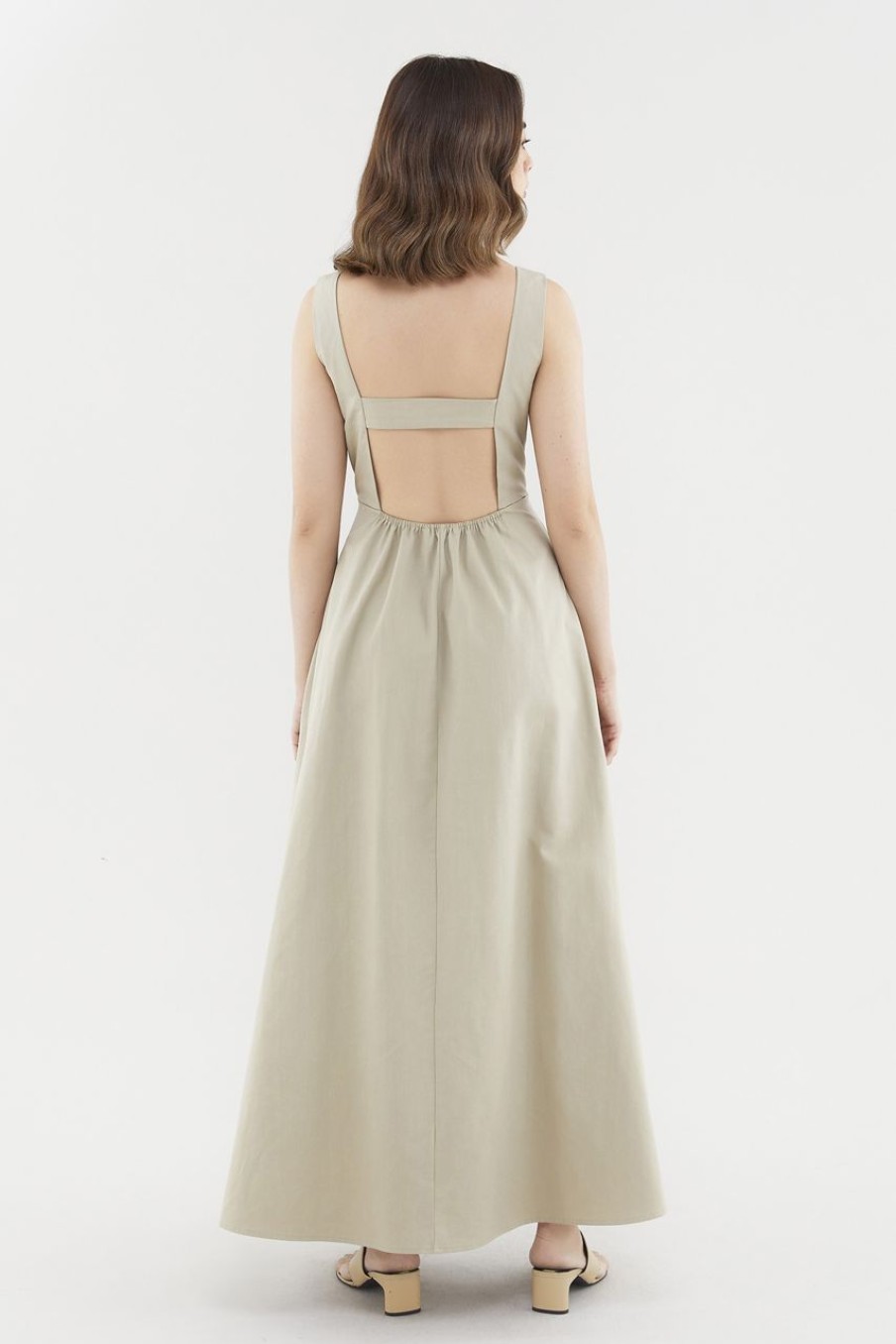 Women The Editor's Market Dresses | Taria Open-Back Dress Taupe