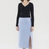 Women The Editor's Market Skirts | Elisia Linen Slip Skirt Blue Iris