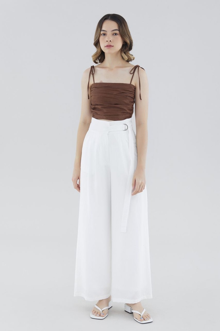 Women The Editor's Market Pants | Omyra Belted Pants White