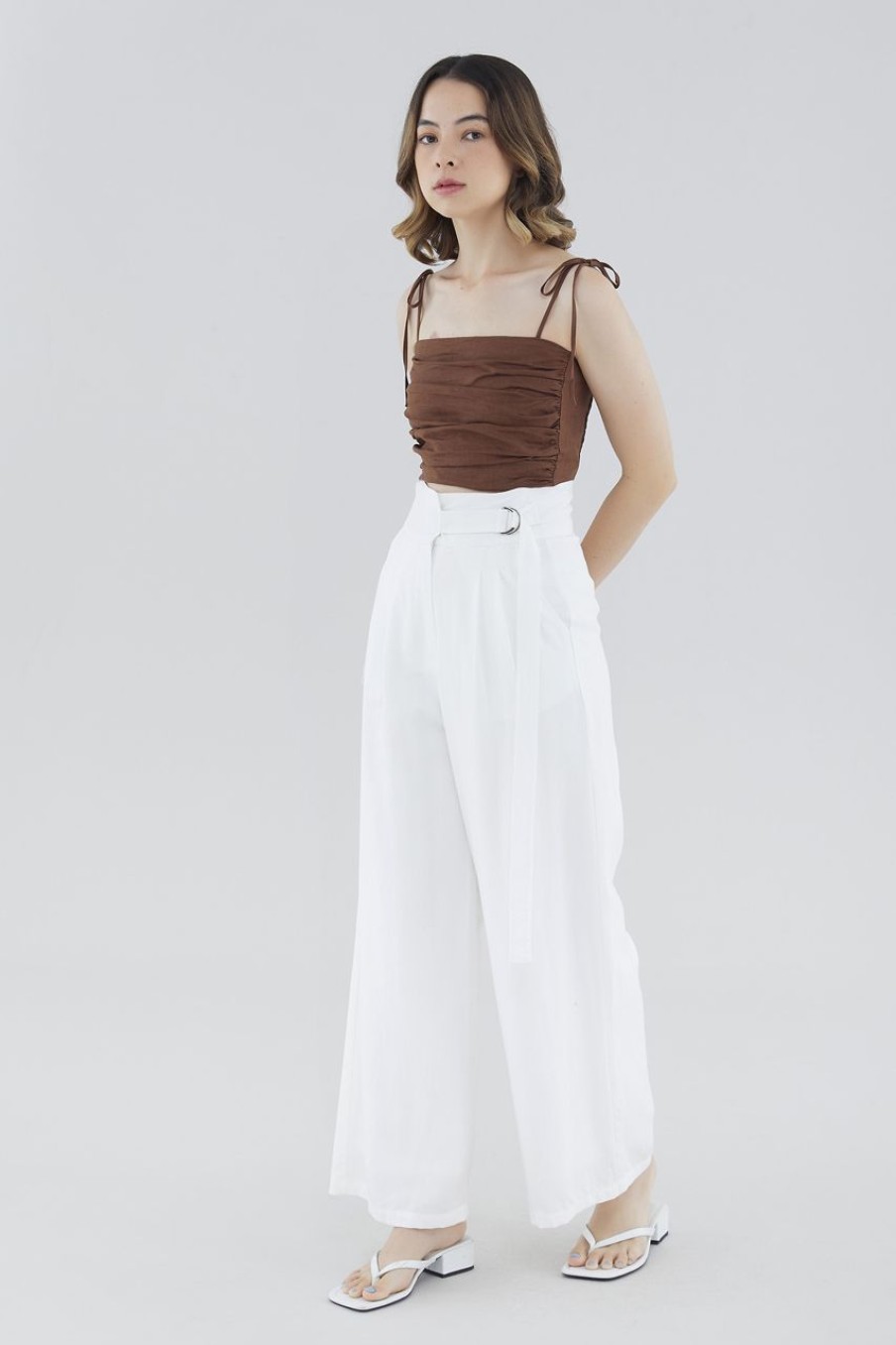 Women The Editor's Market Pants | Omyra Belted Pants White