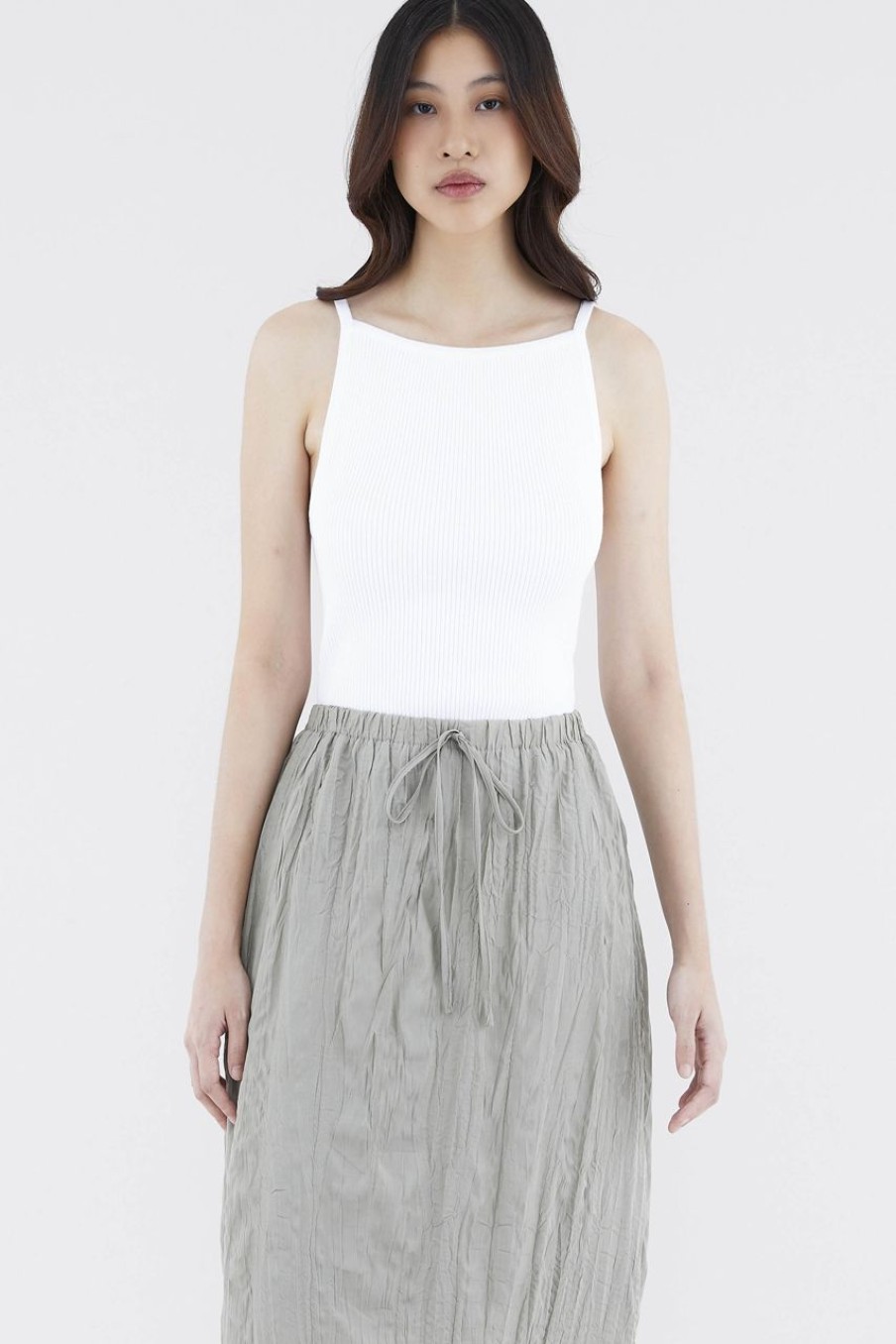 Women The Editor's Market Tops | Jeminic Square Knit Tank Optic White