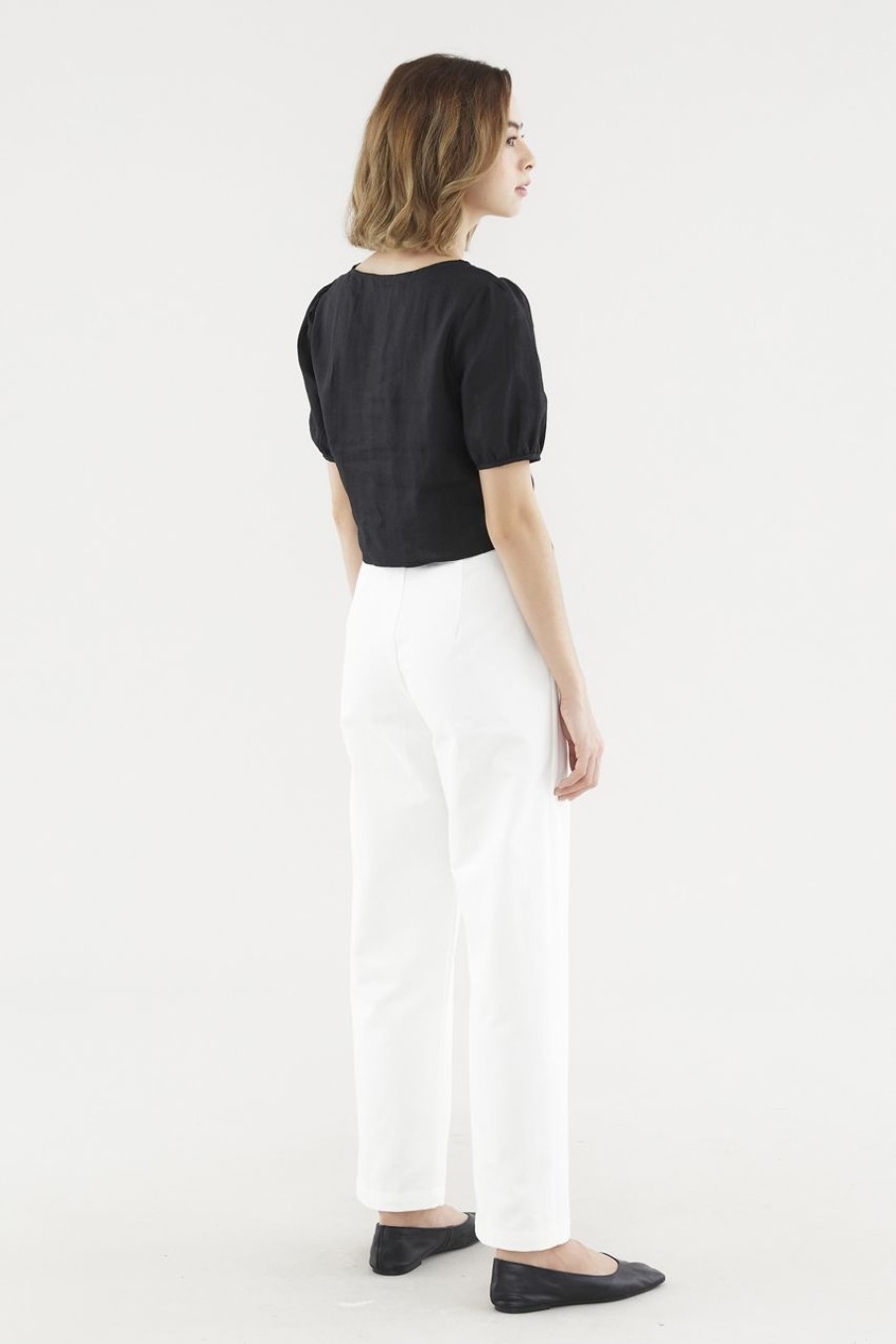 Women Palette Pants | Carter Front-Fold Pants White