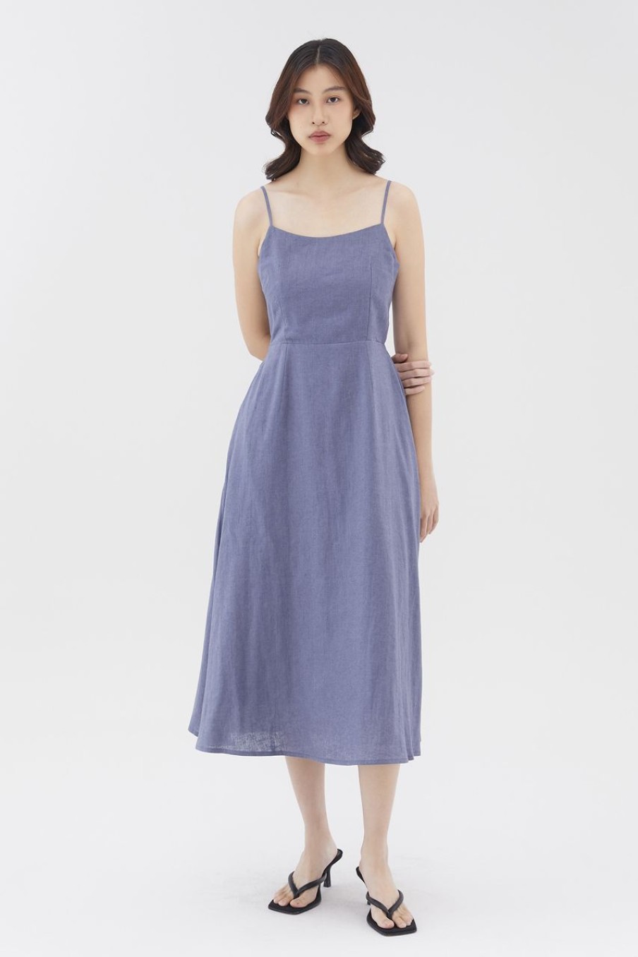 Women The Editor's Market Dresses | Harper Linen Swing Dress Heron