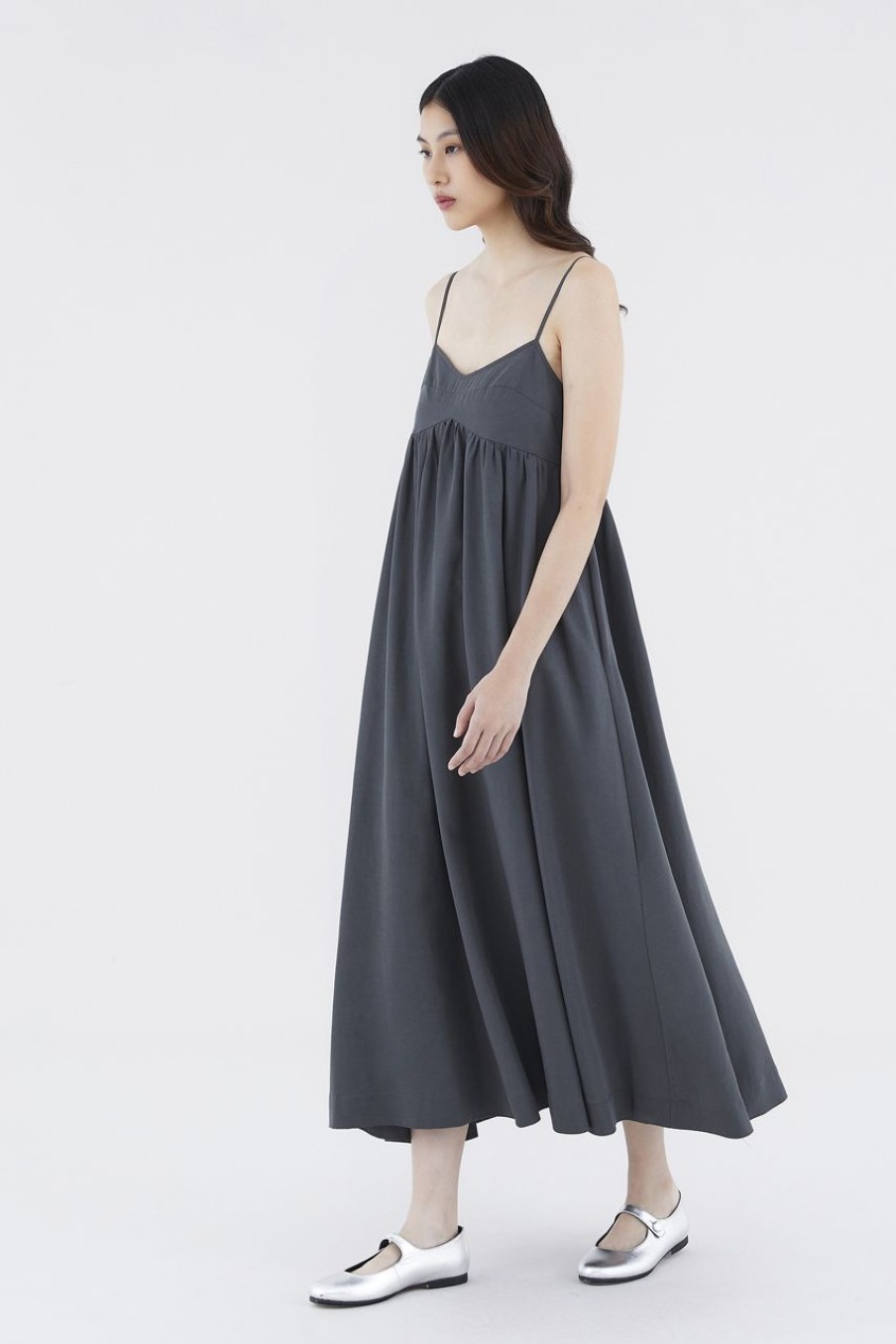 Women The Editor's Market Dresses | Balga Empire Maxi Dress Charcoal