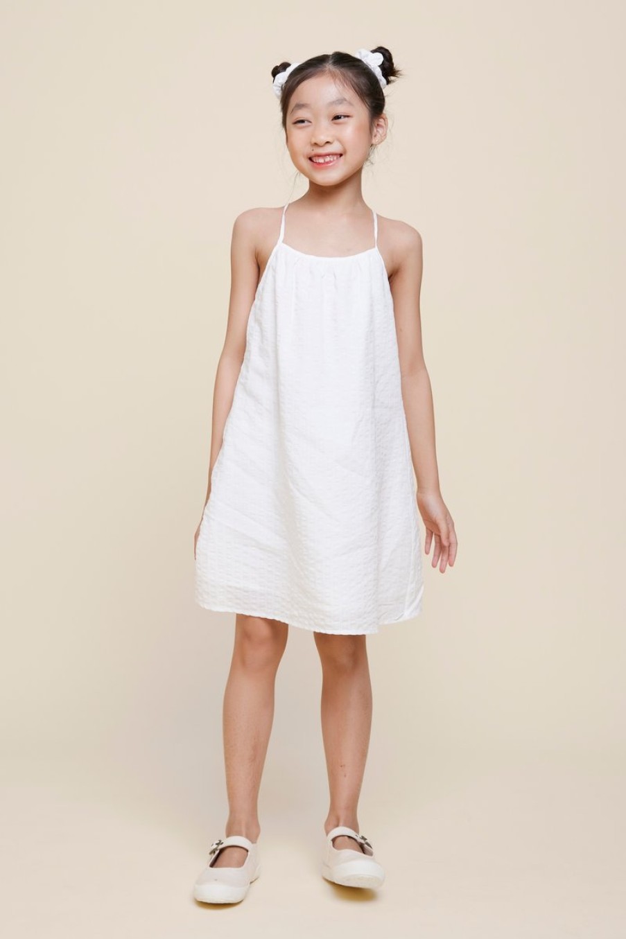 Kids Evryday Studios | Back Tie Tent Dress White