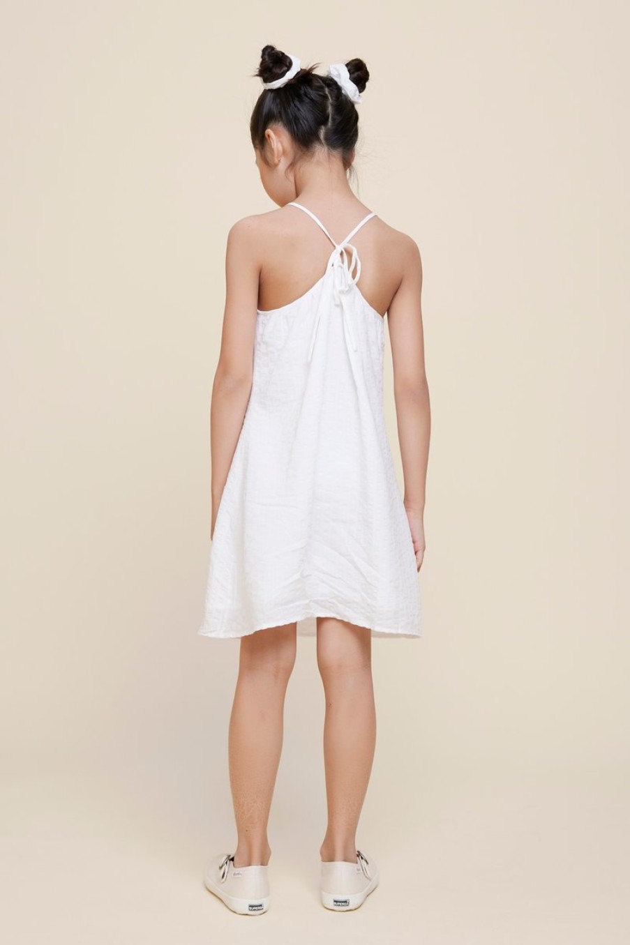 Kids Evryday Studios | Back Tie Tent Dress White