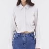 Women The Editor's Market Tops | Elowen Side-Ruch Crop Shirt Clay