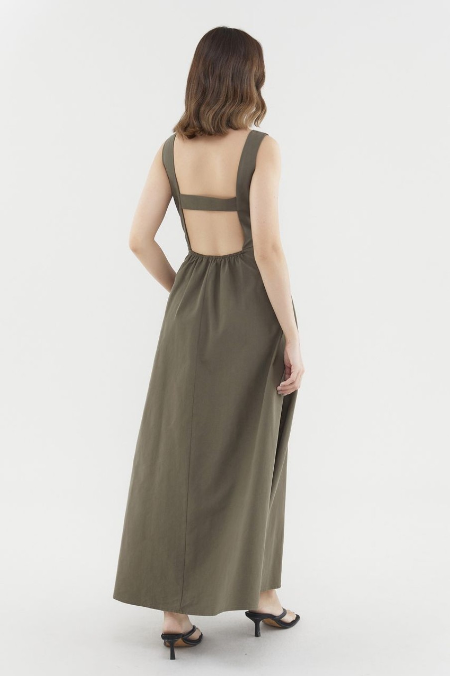 Women The Editor's Market Dresses | Taria Open-Back Dress Moss Green