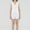 Women The Editor's Market Shorts | Corena Linen Relaxed Shorts White