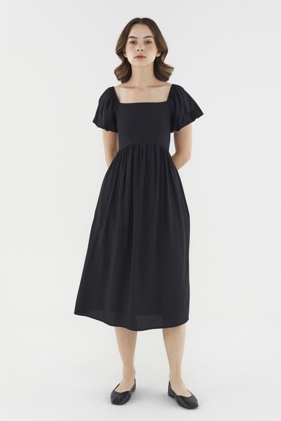 Women The Editor's Market Dresses | Bethenny Puff-Sleeve Dress Black