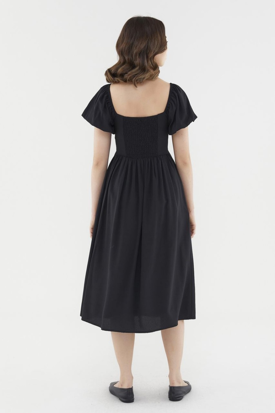 Women The Editor's Market Dresses | Bethenny Puff-Sleeve Dress Black