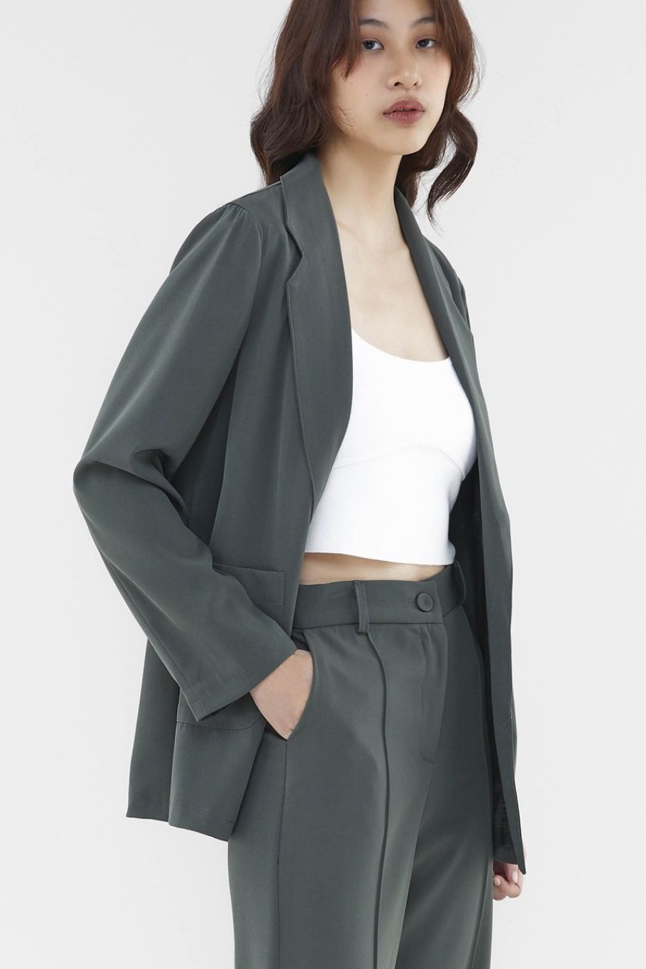 Women The Editor's Market Outerwear | Adanna Blazer Thyme