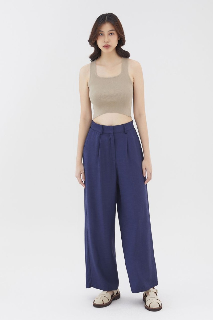 Women The Editor's Market Pants | Zeffy Wide-Leg Pants Navy