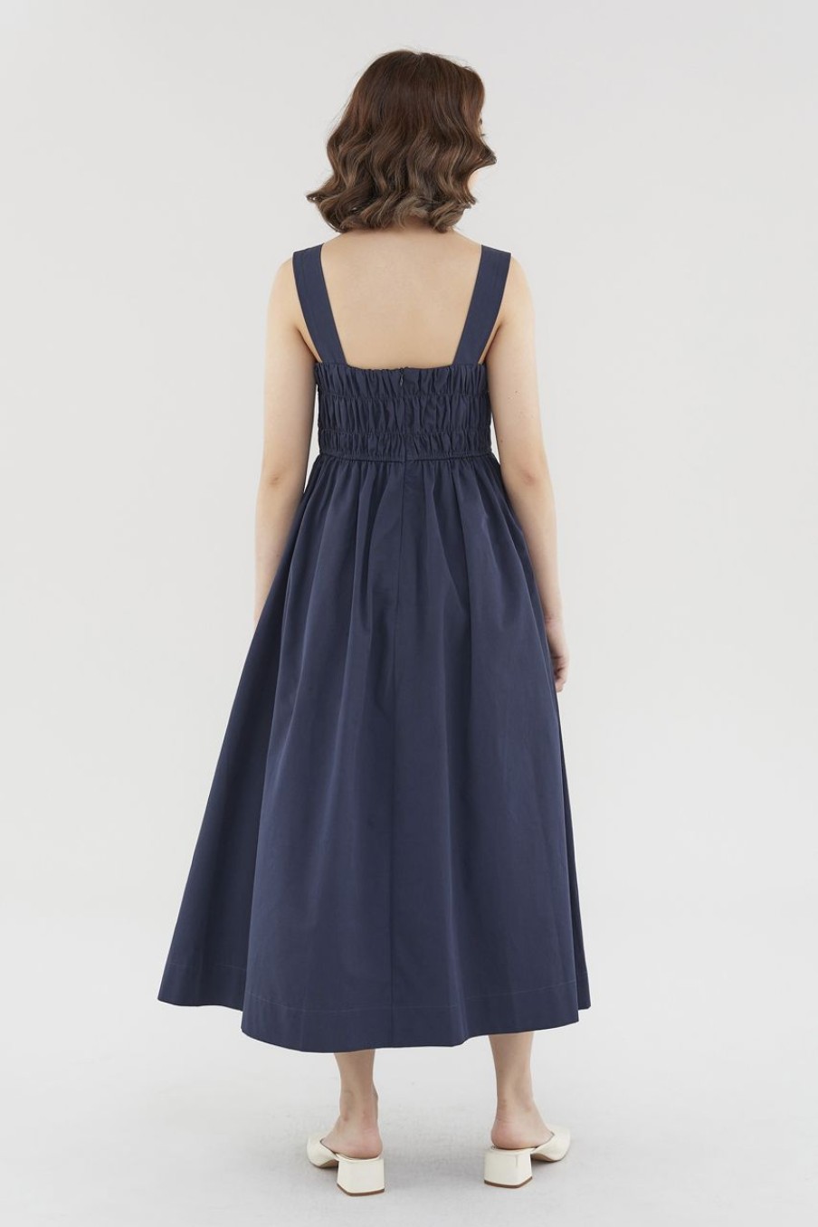 Women The Editor's Market Dresses | Stefani Ruched Dress Navy Blue