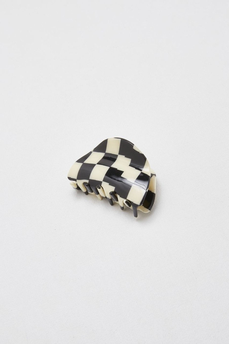 Women Afterall Hair Accessories | Abrielle Hair Claw Ivory/Black Checks