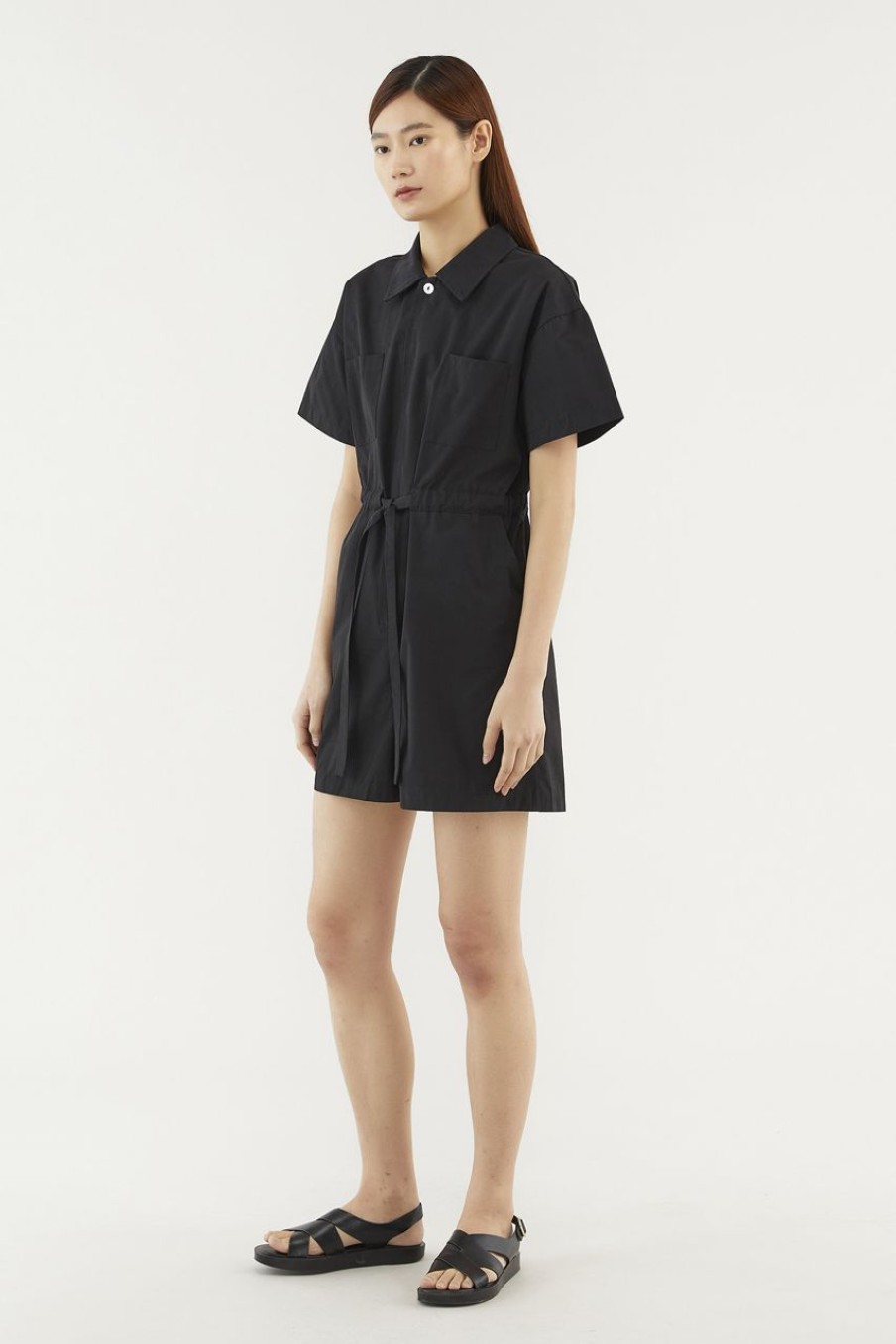 Women The Editor's Market Jumpsuits | Kynlee Shirt Jumpsuit Black