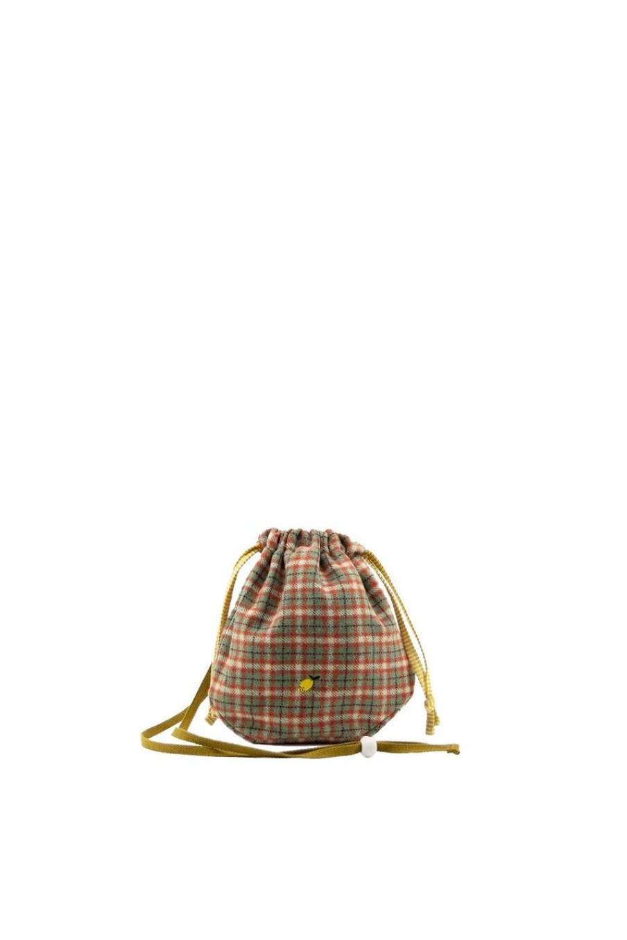 Kids Evryday Studios | Sticky Lemon Pouch Bag Tartan Map Green