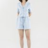 Women The Editor's Market Shorts | Bonita Linen Relaxed Shorts Dusty Blue