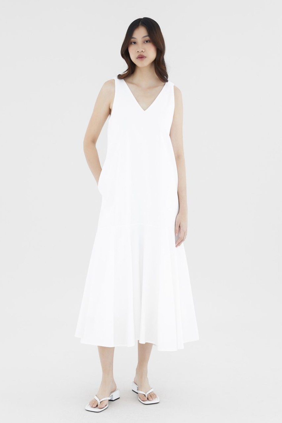 Women The Editor's Market Dresses | Pashelle Drop-Tier Dress White