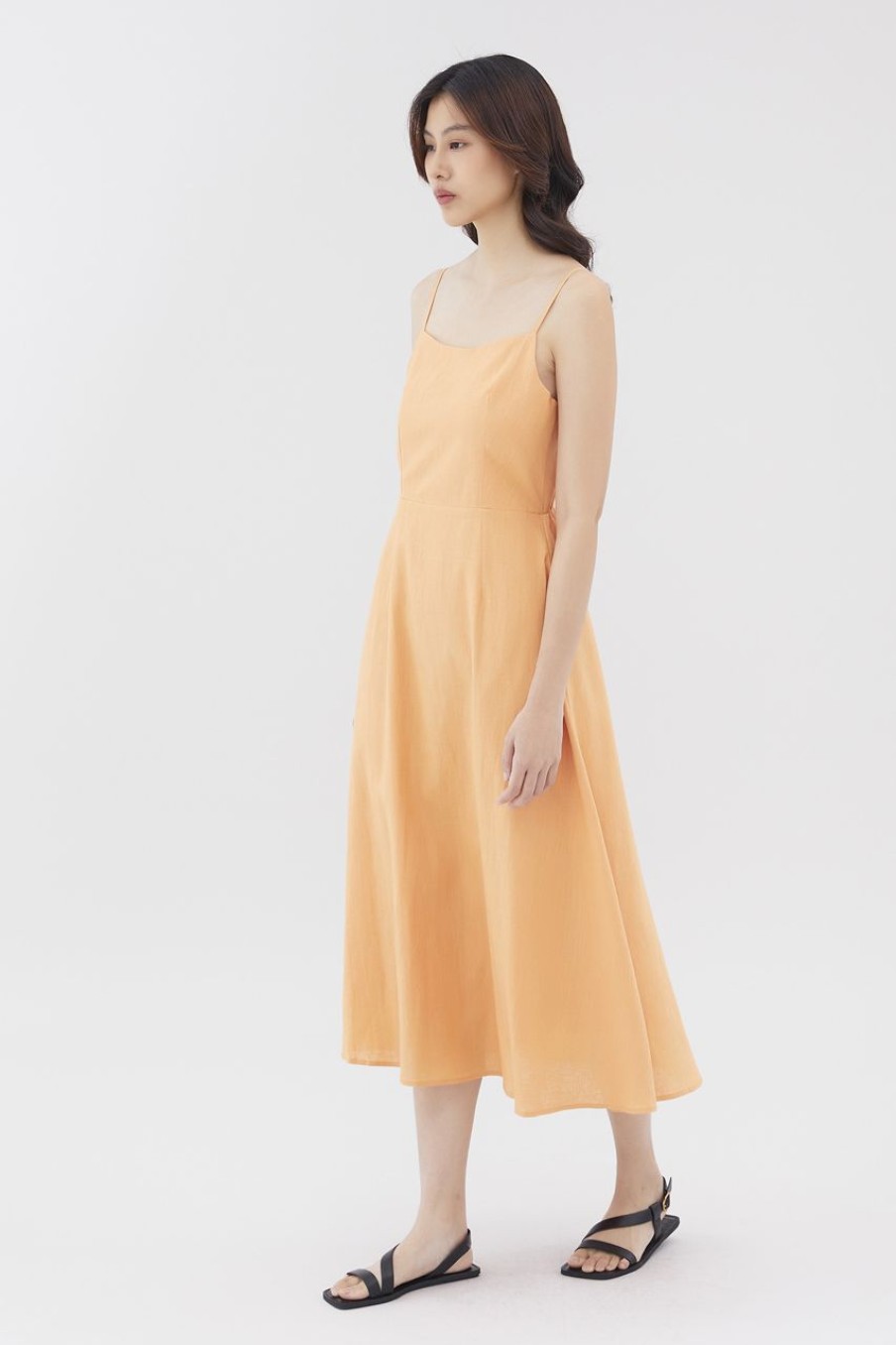 Women The Editor's Market Dresses | Harper Linen Swing Dress Melon