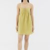 Women The Editor's Market Dresses | Lennox Linen Mini Dress Citron