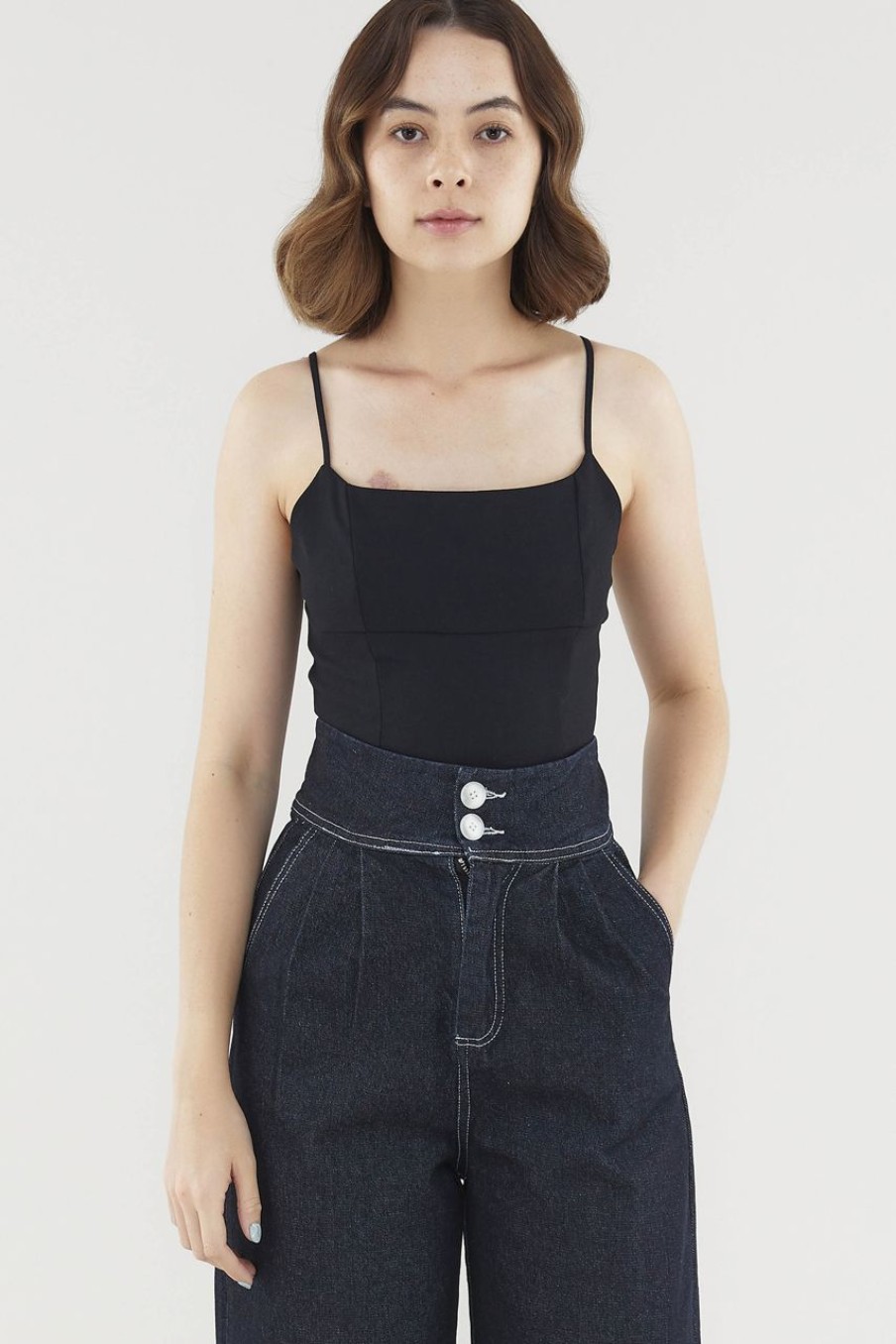 Women The Editor's Market Tops | Bailey Crop Camisole Black