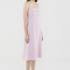 Women The Editor's Market Dresses | Penelope Linen Back-Tie Dress Dusty Pink