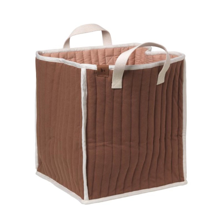 Kids Evryday Studios | Fabelab Quilted Storage Bag Chestnut/Wild Strawberry