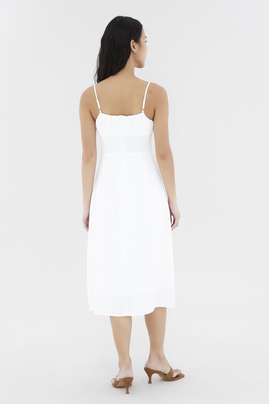 Women The Editor's Market Dresses | Charlie Ruched Dress White