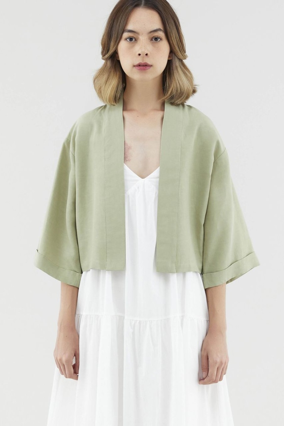 Women The Editor's Market Outerwear | Hatsie Kimono Avocado