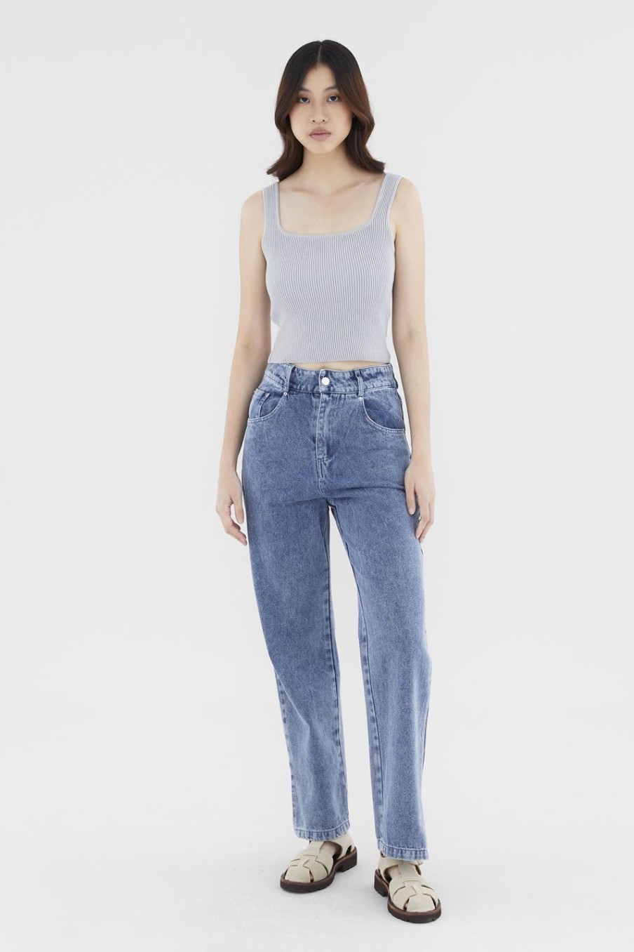 Women The Editor's Market Jeans | Sylvan High-Rise Flare Denim Jeans Slight Washed Blue