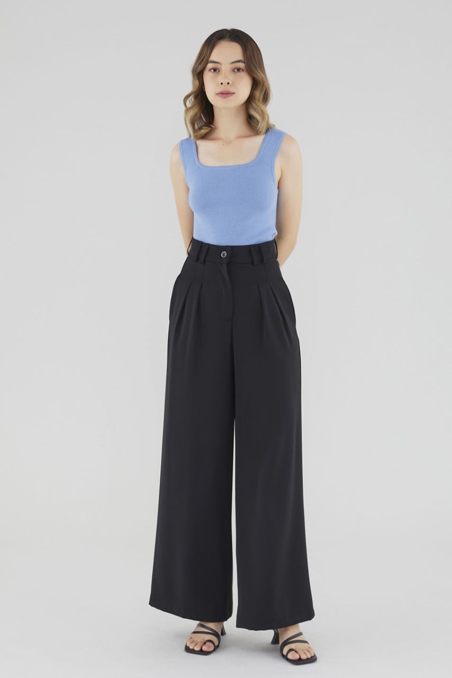 Women The Editor's Market Pants | Betsey Wide-Leg Pants Black