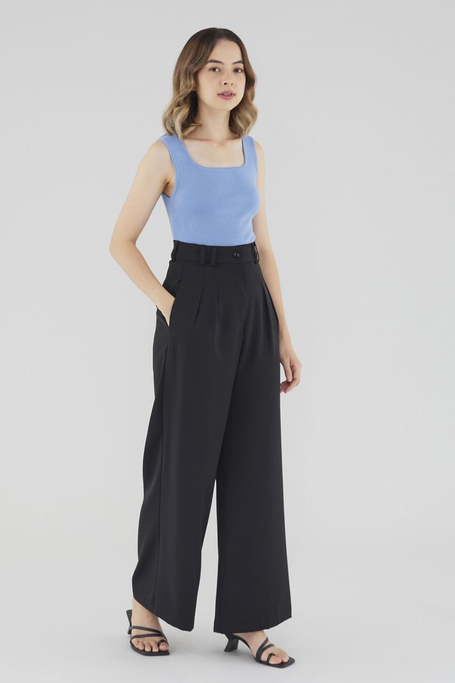 Women The Editor's Market Pants | Betsey Wide-Leg Pants Black