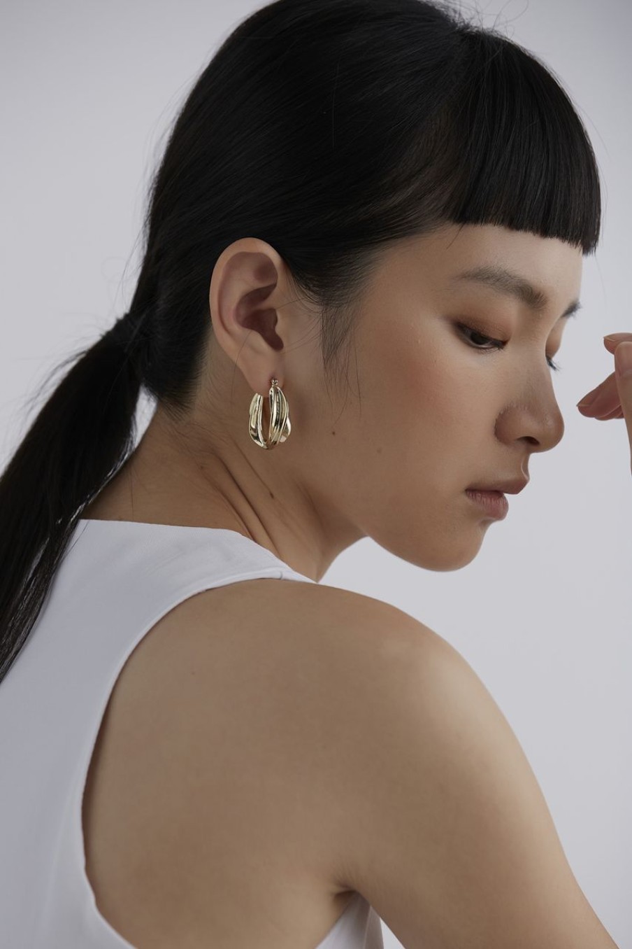 Women Afterall Earrings | Santana Hoop Earrings Gold