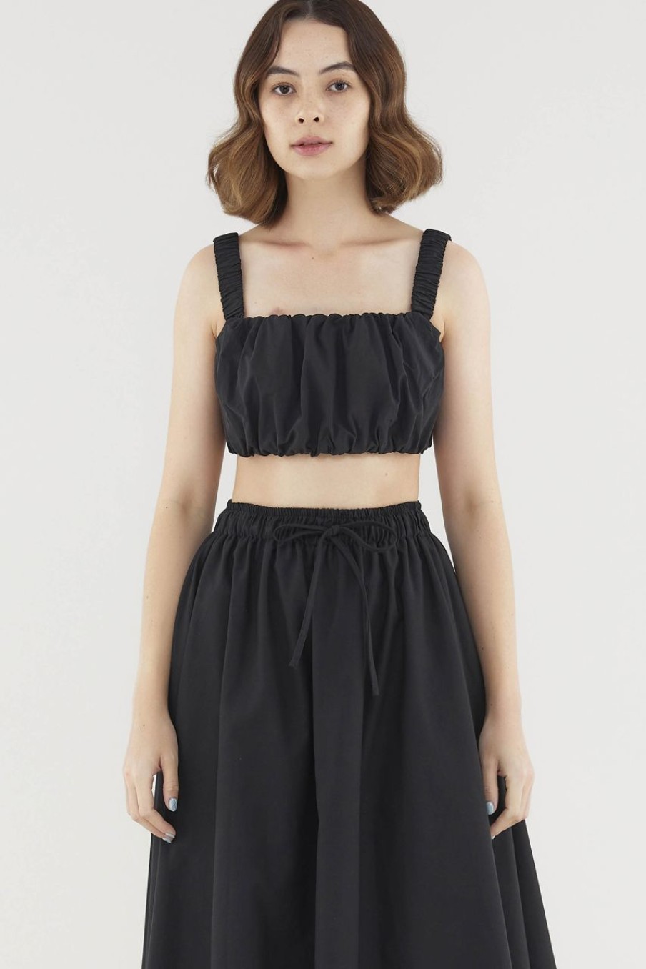 Women The Editor's Market Tops | Willow Bubble Crop Top Black