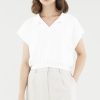 Women The Editor's Market Tops | Emely Collared Knit Top White