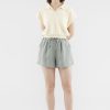 Women The Editor's Market Shorts | Bonita Linen Relaxed Shorts Ash Green