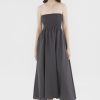 Women The Editor's Market Dresses | Rylene Linen Shirred Tube Dress Liquorice