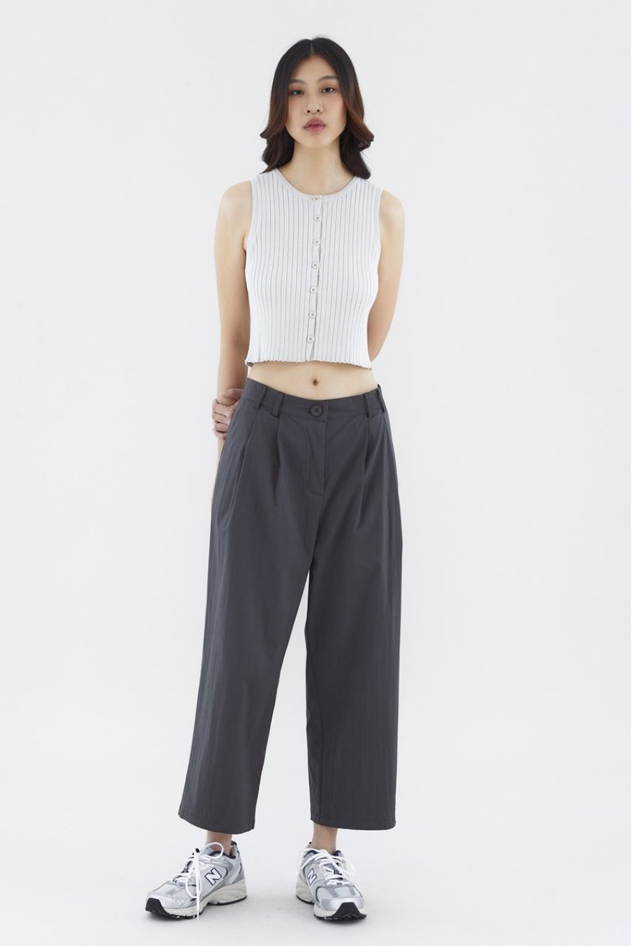 Women The Editor's Market Pants | Adraena Low-Rise Crop Pants Liquorice