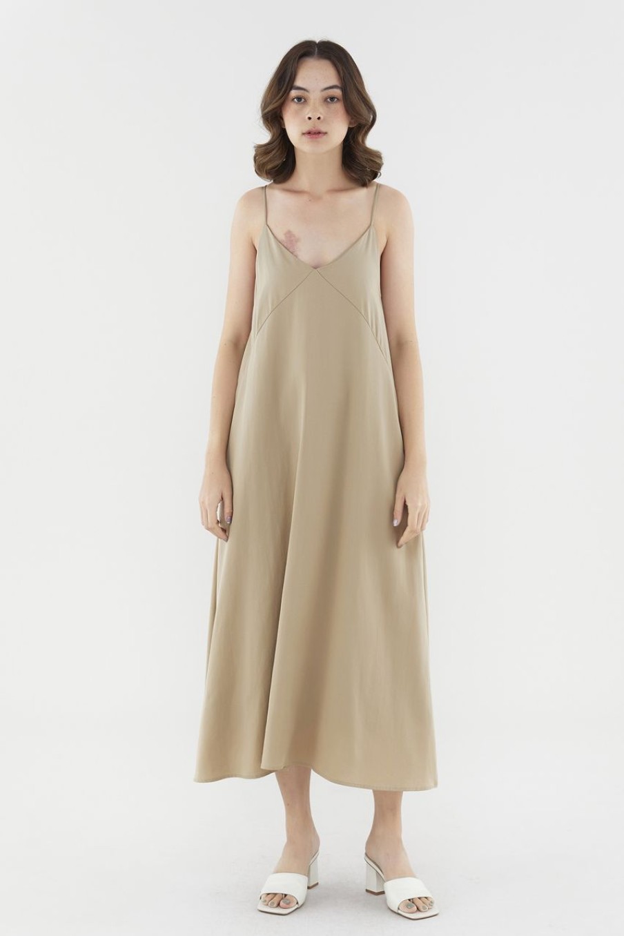 Women The Editor's Market Dresses | Kinsley Tie-Back Dress Khaki