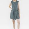 Women The Editor's Market Dresses | Rylee Linen Open-Back Dress Rosemary