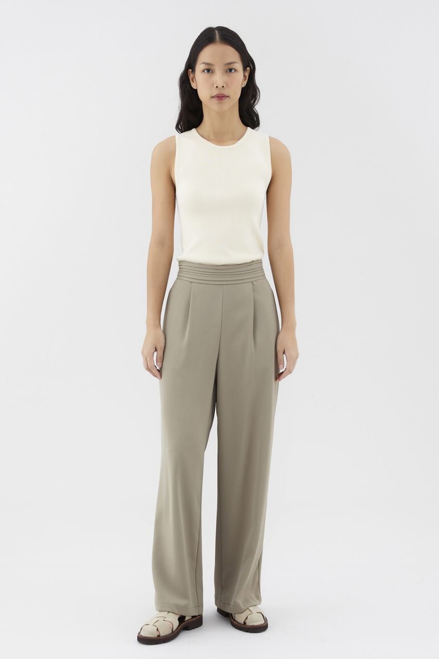 Women The Editor's Market Pants | Lorwyne Pleated-Waist Pants Hojicha