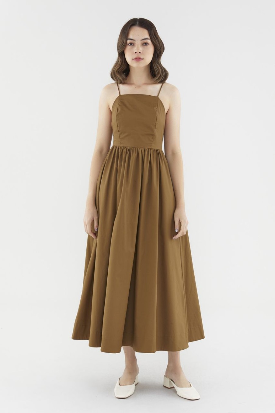 Women The Editor's Market Dresses | Aureelia Tie-Back Dress Walnut