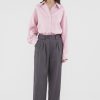 Women The Editor's Market Pants | Valeria Linen Pleated Pants Charcoal