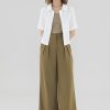 Women The Editor's Market Pants | Betsey Wide-Leg Pants Green Bean