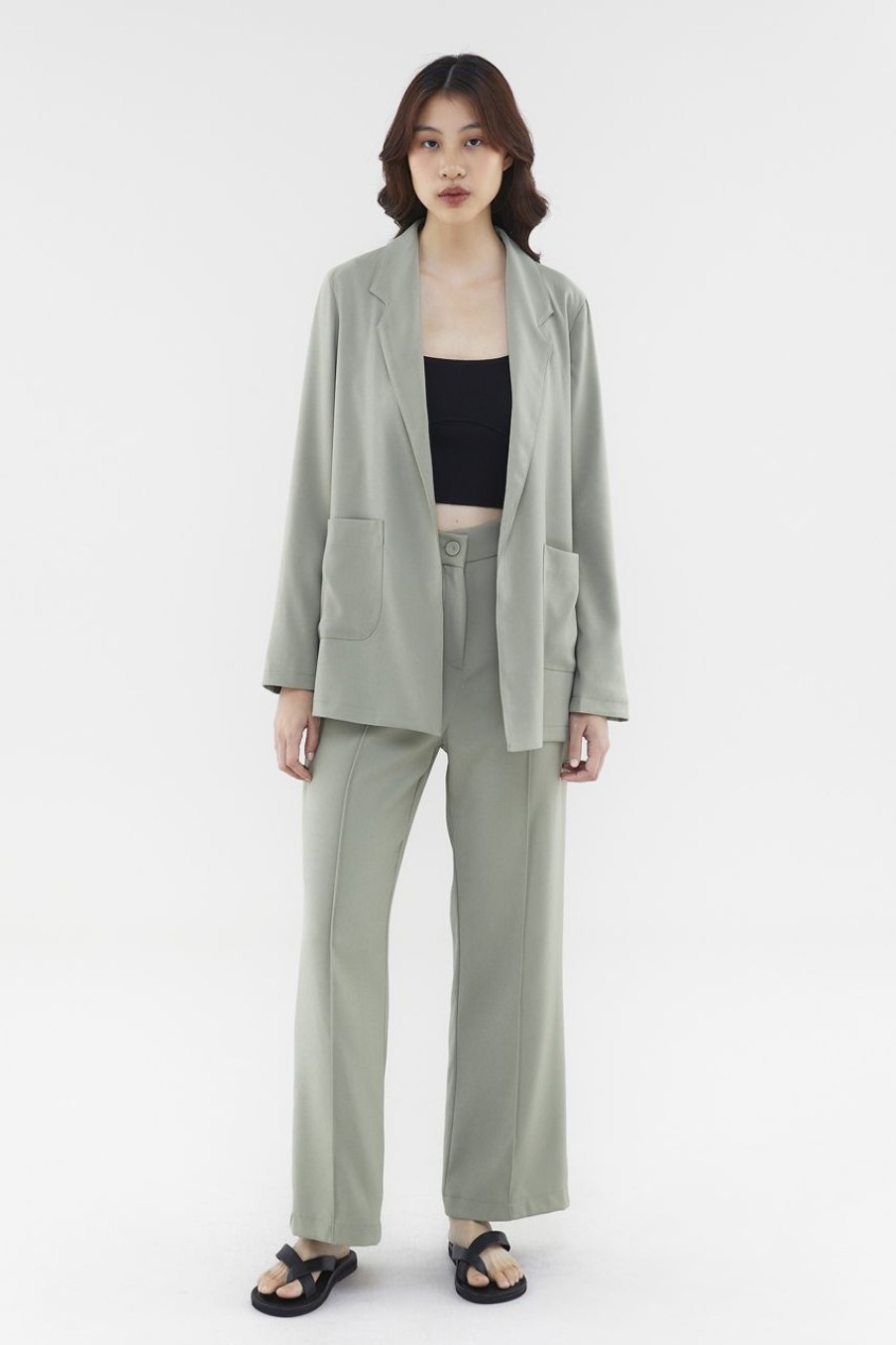 Women The Editor's Market Outerwear | Adanna Blazer Sage