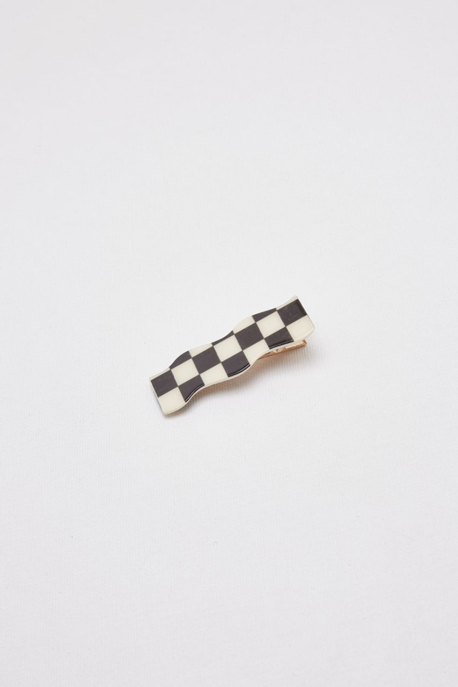 Women Afterall Hair Accessories | Jules Hair Clip Ivory/Black Checks