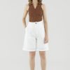 Women The Editor's Market Shorts | Yamina Linen Longline Shorts White