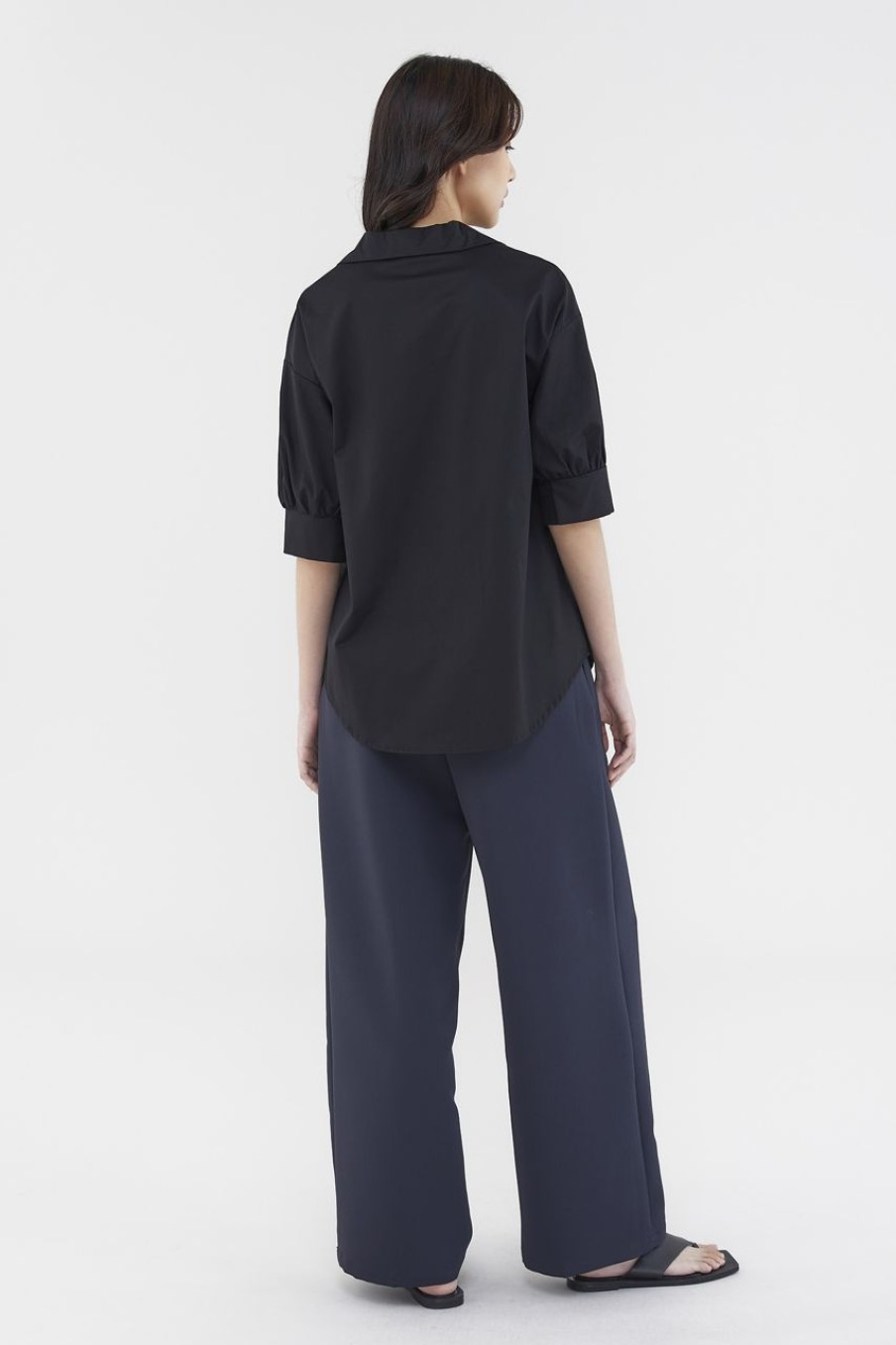 Women The Editor's Market Tops | Theia Relaxed Shirt Black